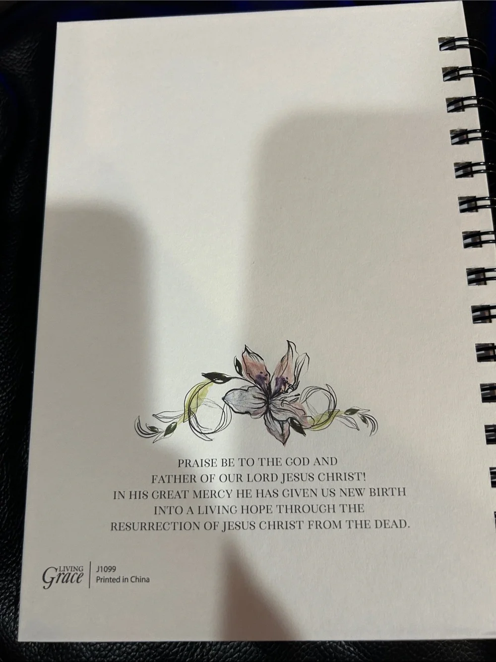 Rejoice He Is Risen Floral Spiral Notebook - Pastel Pink & Green